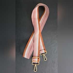 Pink, Brown And White Adjustable Crossbody Strap